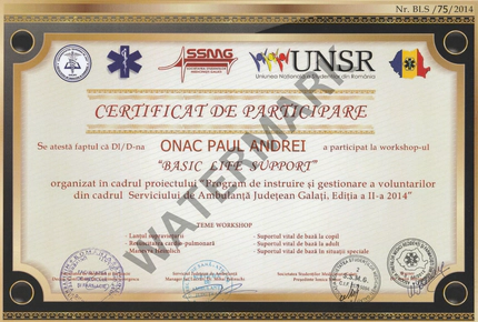 Diplomă de Basic Life Support