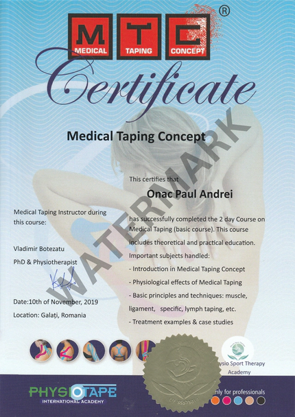 Diplomă de Medical Taping Concept